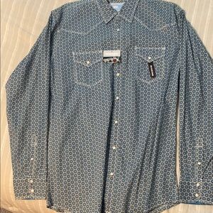 Wrangler Blue Casual Button Down Shirt
